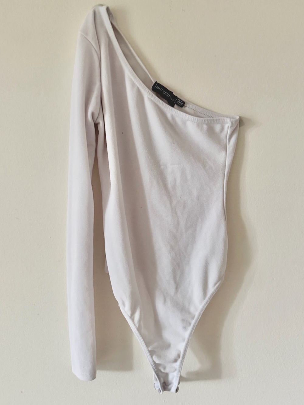 PrettyLittleThing Women’s White One-Shoulder Bodysuit